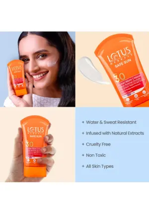Lotus Herbals Safe Sun Sunscreen Cream PA++ SPF 30(100g)