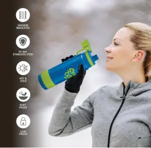 Milton Astir 750 Thermosteel Hot and Cold Water Bottle, 670 ml, Blue | Rust & Leak Proof | Easy to Carry & Clean | Vacuum Insulated | Tea | Coffee | Juice