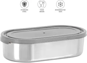 steel slider stainless steel container, 650ml, Gray tiffin