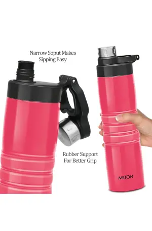 Milton Amigo 800 Thermosteel Hot or Cold Water Bottle, 660 ml, Dark Pink