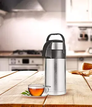 Milton Beverage Plain Dispenser 3500 ml Flask, Thermosteel 24 Hours Hot or Cold Dispenser Silver