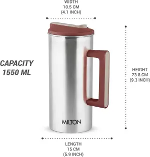 Milton Citrine Stainless Steel 1600 Water Jug Red 