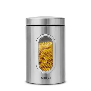 Steel Clear Round Storage Jar, 2000ml