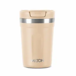 Corral 350 Thermosteel Vacuum Insulated Travel Mug, 290ml,  Cream Prolonged Hours Hot & Cold, Spill Proof & Easy to Sip, Leakproof & Rustproof, On The Go Coffee Cup