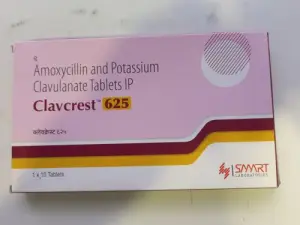 Clavcrest 625 (Amoxycillin and Potassium Clavulanate Tablets IP) 10 tabs