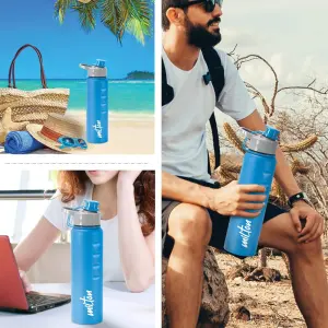 GRIPPER Stainless Steel Water Bottle, 1000 ml, Blue