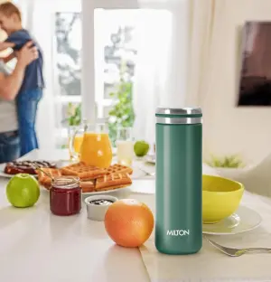 Shiny 300 Thermosteel Water Bottle 300 ml, 24 Hr Hot and Cold I Leak Proof Lid, ISI Certified I Vacuum Insulated I for Office, Gym, School I Green