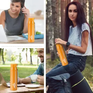 Handy Stainless Steel Sipper Orange Colour Water Bottle (850 ML) 