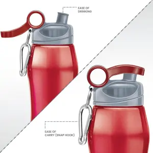 HAWK Stainless Steel Water Bottle, 750 ml, Red 