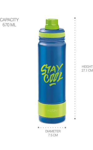 Milton Astir 750 Thermosteel Hot and Cold Water Bottle, 670 ml, Blue | Rust & Leak Proof | Easy to Carry & Clean | Vacuum Insulated | Tea | Coffee | Juice