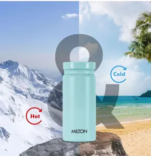  Minimate 200 Thermosteel Insulated Water Bottle, 24 Hr Hot and Cold | Leak Proof Lid, ISI Certified I Vacuum Insulated | for Office, Gym, School | Blue