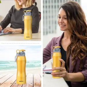 HAWK Stainless Steel Water Bottle, 750 ml, Yellow 