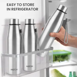 Drift 1000 Stainless Steel Water Bottle 950 ml, Set of 3, Single Walled,