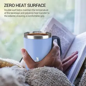 Cool Touch Coastal Coffee Mug Double Walled 350 ml Blue 
