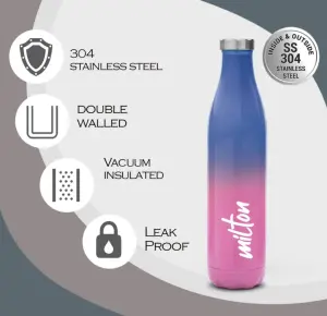 PRUDENT-500 Thermosteel Hot & Cold Water Bottle 510 ml Steel Flask (Pack of 1, Pink, Blue)