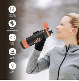 Milton Astir 750 Thermosteel Hot and Cold Water Bottle, 670 ml, Black | Rust & Leak Proof | Easy to Carry & Clean | Vacuum Insulated | Tea | Coffee | Juice
