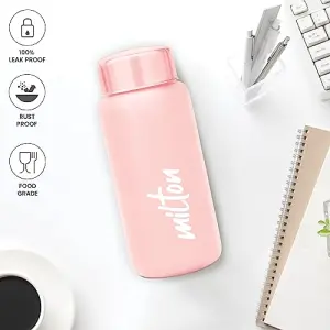 Aqua Stainless Steel Light Pink Colour Water Bottle 500 ml 