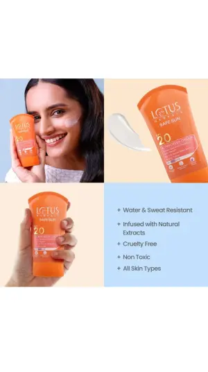 Lotus Herbals Safe Sun Sunscreen Cream PA+ SPF 20(50g)