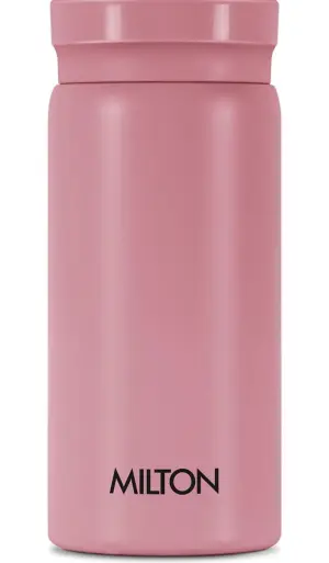 Milton Minimate 200 Thermosteel Insulated Water Bottle, 24 Hr Hot and Cold | Leak Proof Lid, ISI Certified I Vacuum Insulated | for Office, Gym, School | Pink
