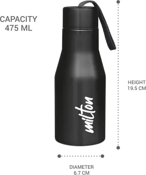 Super Stainless Steel Water Bottle Black Colour (500 ml) 