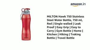 HAWK Stainless Steel Water Bottle, 750 ml, Red 