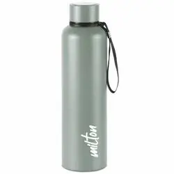 Aura 1000 Thermosteel Water Bottle, ISI Certified, 24 Hr Hot and Cold 1000ml Steel Flask (Pack of 1, Grey)