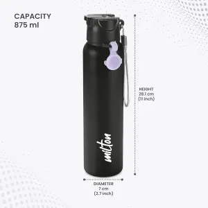 SIPSTAR - Stainless Steel Sipper Black Colour Water Bottle 1000ml
