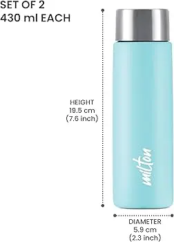 Bitsy Stainless Steel Blue ColourWater Bottle 450 ml 