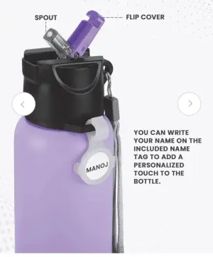  SIPSTAR - Stainless Steel Sipper Purple Colour Water Bottle 600 ml