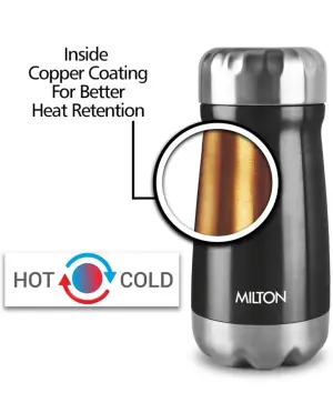 All Rounder 400 Thermosteel Hot and Cold Flask, 1 Piece, 350 ml, Black| Insulated Flask | Leak Proof | Soup Flask | Dal Flask | Sambar Flask | Thermos | Long Hours Hot and Cold