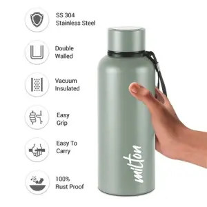 Aura 750 Thermosteel Water Bottle, ISI Certified, 24 Hr Hot and Cold 750ml Steel Flask (Pack of 1, Grey)