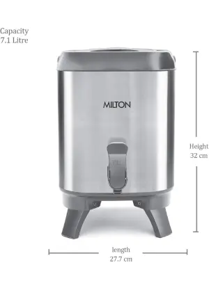 Milton Thermosteel Sterling 8 Insulated Water Jug, 7.1 Liters, Silver