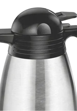 Milton Carafe 2000 Stainless Steel Double Walled Vacuum Insulated Flask with Lid and Handle, 1880 ml, Silver, Coffee/Tea Carafe Heat & Cold Retention, Leak Proof, Rust Free, Easy to Carry