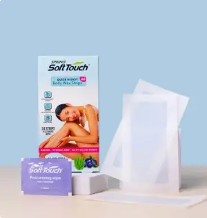 Spring Soft Touch Quick-N-Easy Gel Body Wax Strips with Aloe Vera & Seabuckthorn. 