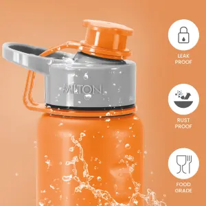 GRIPPER Stainless Steel Water Bottle, 750 ml, Orange