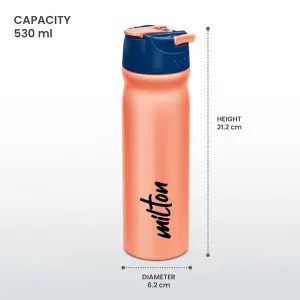 MAX - Stainless Steel Sipper Orange Colour Water Bottle 600ml