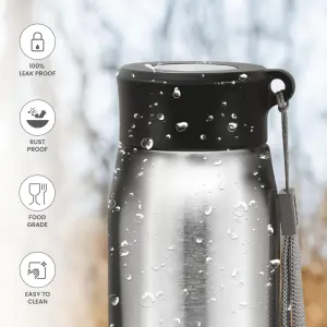 Handy Stainless Steel Sipper Silver Colour Water Bottle (650 ML) 