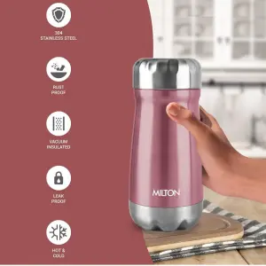 All Rounder 400 Thermosteel Hot and Cold Flask, 1 Piece, 350 ml, Purple | Insulated Flask | Leak Proof | Soup Flask | Dal Flask | Sambar Flask | Thermos | Long Hours Hot and Cold