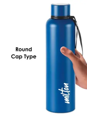 Aura 1000 Thermosteel Water Bottle, ISI Certified, 24 Hr Hot and Cold 1000ml Steel Flask (Pack of 1, Blue)