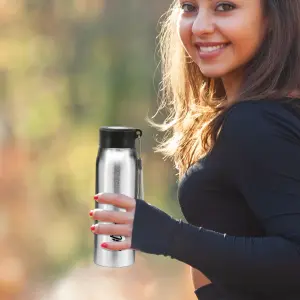 Handy Stainless Steel Sipper Silver Colour Water Bottle (650 ML) 