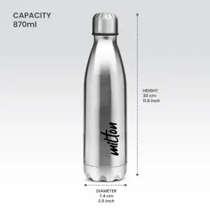 PLAIN LID BOTTLES SILVER SHINE COLOUR 1000 ML