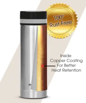 Slim 500 Thermosteel Vacuum Insulated Hot & Cold Water Bottle, 440 ml, Silver
