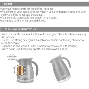 Milton Bistro 800 Thermosteel Carafe, 780 ml, Black
