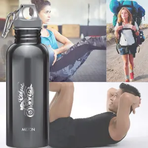 ALIVE Stainless Steel Black Colour Water Bottle (750 ml) 