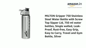 GRIPPER Stainless Steel Water Bottle, 750 ml, Silver