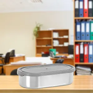steel slider stainless steel container, 650ml, Gray tiffin