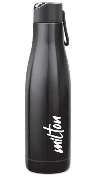 Fame 1000 Thermosteel Water Bottle, ISI Certified, 24 Hr Hot and Cold 880 ml Steel Flask (Pack of 1, Black)