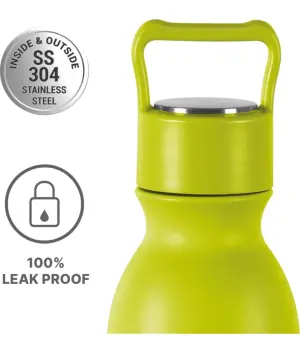 Alice 1000 Thermosteel Bottle, Neon Green 1000 ml Steel Bottle (Pack of 1, Green)