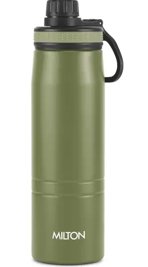 Sparkle 900 Thermosteel Water Bottle with Easy Sip Cap and Handle, 920 ml, Vacuum Insulated Stainless Steel, Hot and Cold, On The Go Bottle for Office College, Military Green