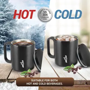 Auriga Double Walled Stainless Steel Mug 250 ml, Black 
